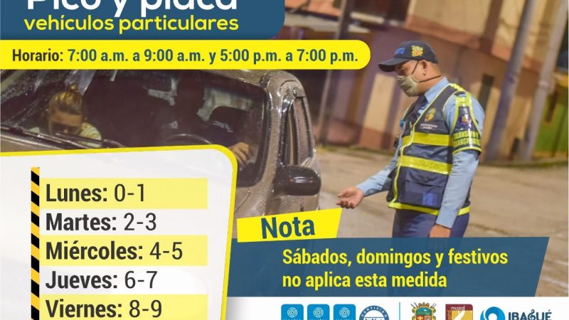 La Alcaldía no ha modificado el ‘Pico y Placa’ en Ibagué