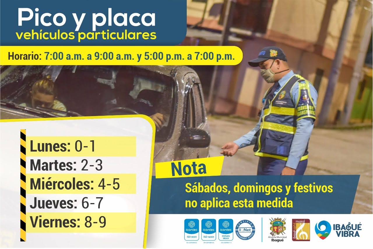 La Alcaldía no ha modificado el ‘Pico y Placa’ en Ibagué