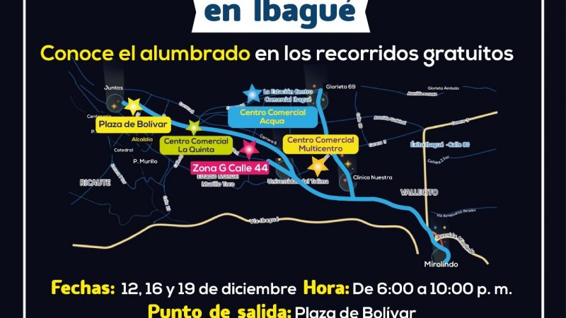 Prográmese y disfrute en chiva del alumbrado navideño de Ibagué