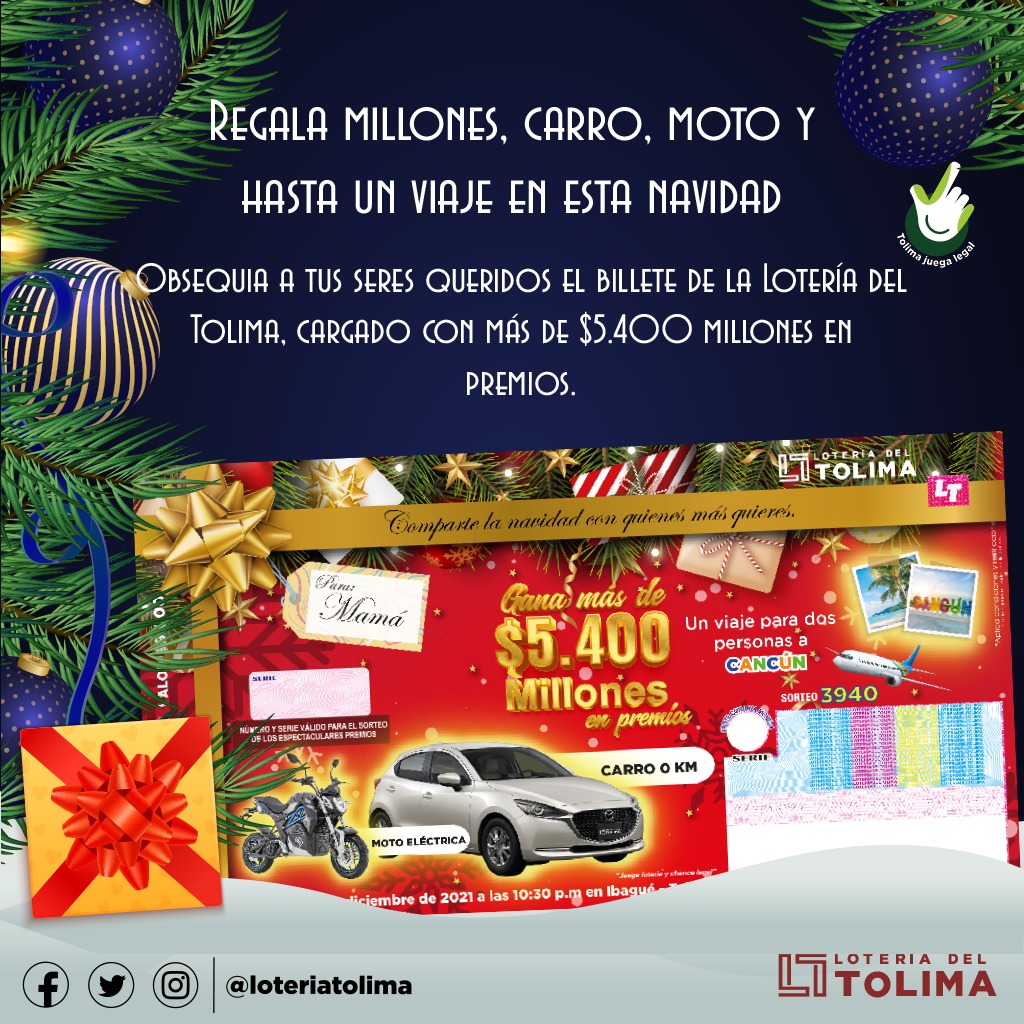 Loteria del tolima es el mejor regalo