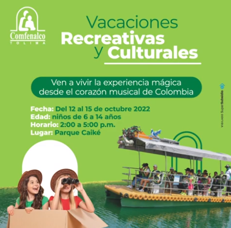 Vacaciones recreativas y culturales en el Parque Caiké, de Comfenalco Tolima