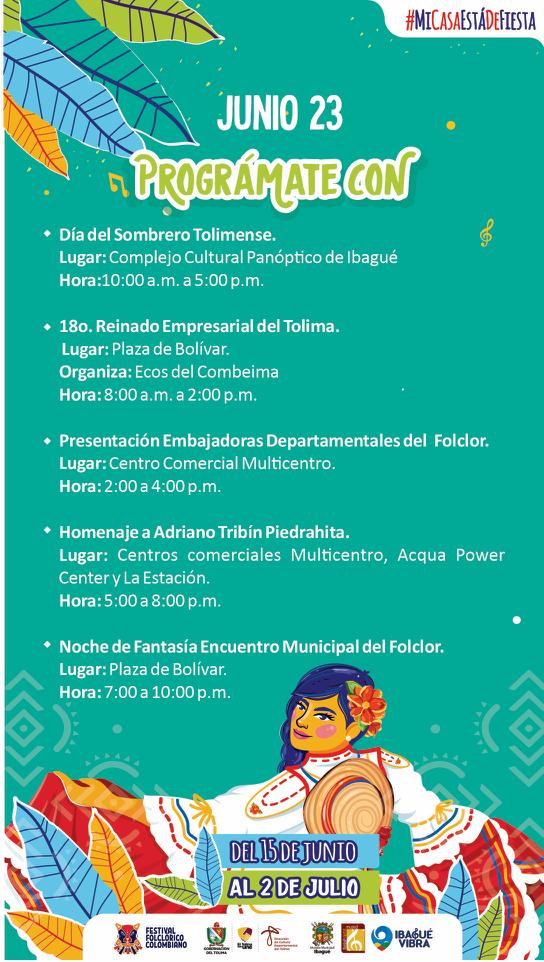 Prográmate para hoy y vive el  49° Festival Folclórico Colombiano,  porque #MiCasaEstaDeFiesta