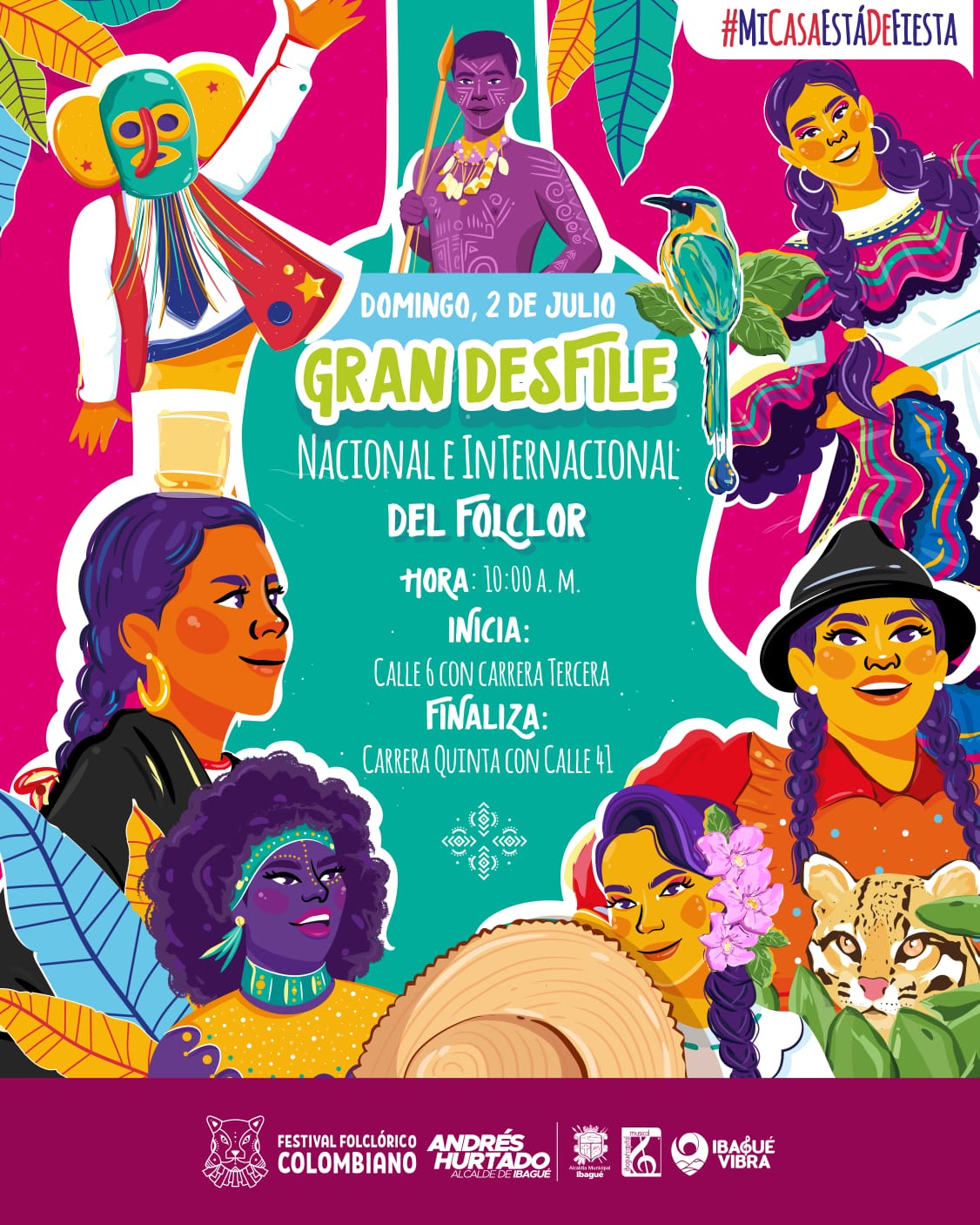 Vive el gran desfile Nacional del Folclor por la carrera 5