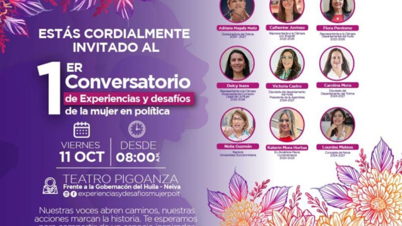 No te pierdas el Primer Conversatorio Nacional de Experiencias y Desafíos de Mujeres en Política!