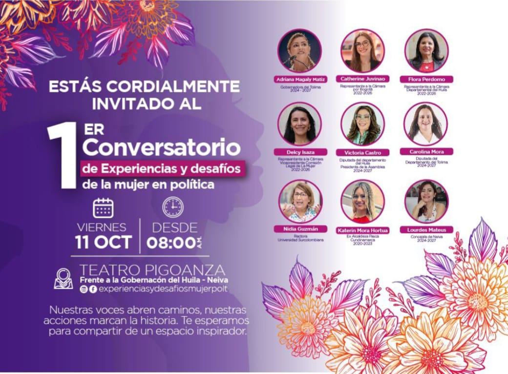 No te pierdas el Primer Conversatorio Nacional de Experiencias y Desafíos de Mujeres en Política!