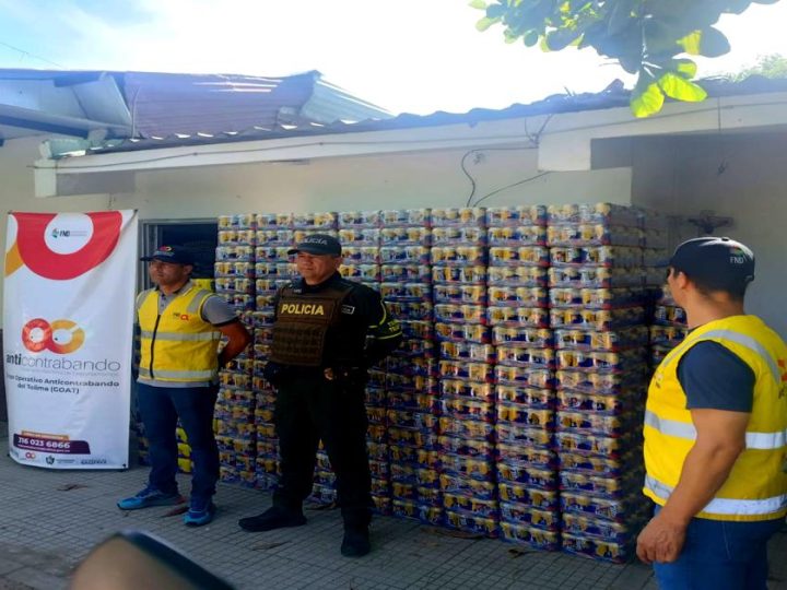 GOAT incautó más de 14 mil unidades de cerveza ilegal en corredores estratégicos del Tolima