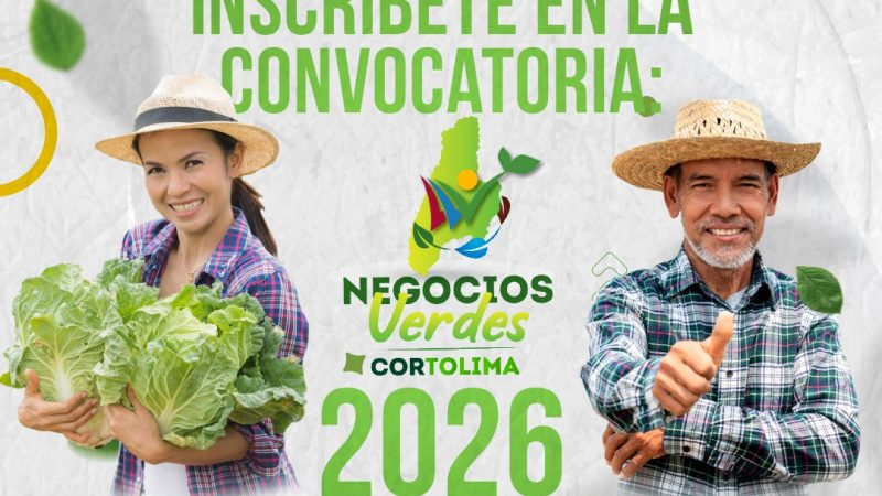 Cortolima abre convocatoria 2026 para nuevos Negocios Verdes en el Tolima