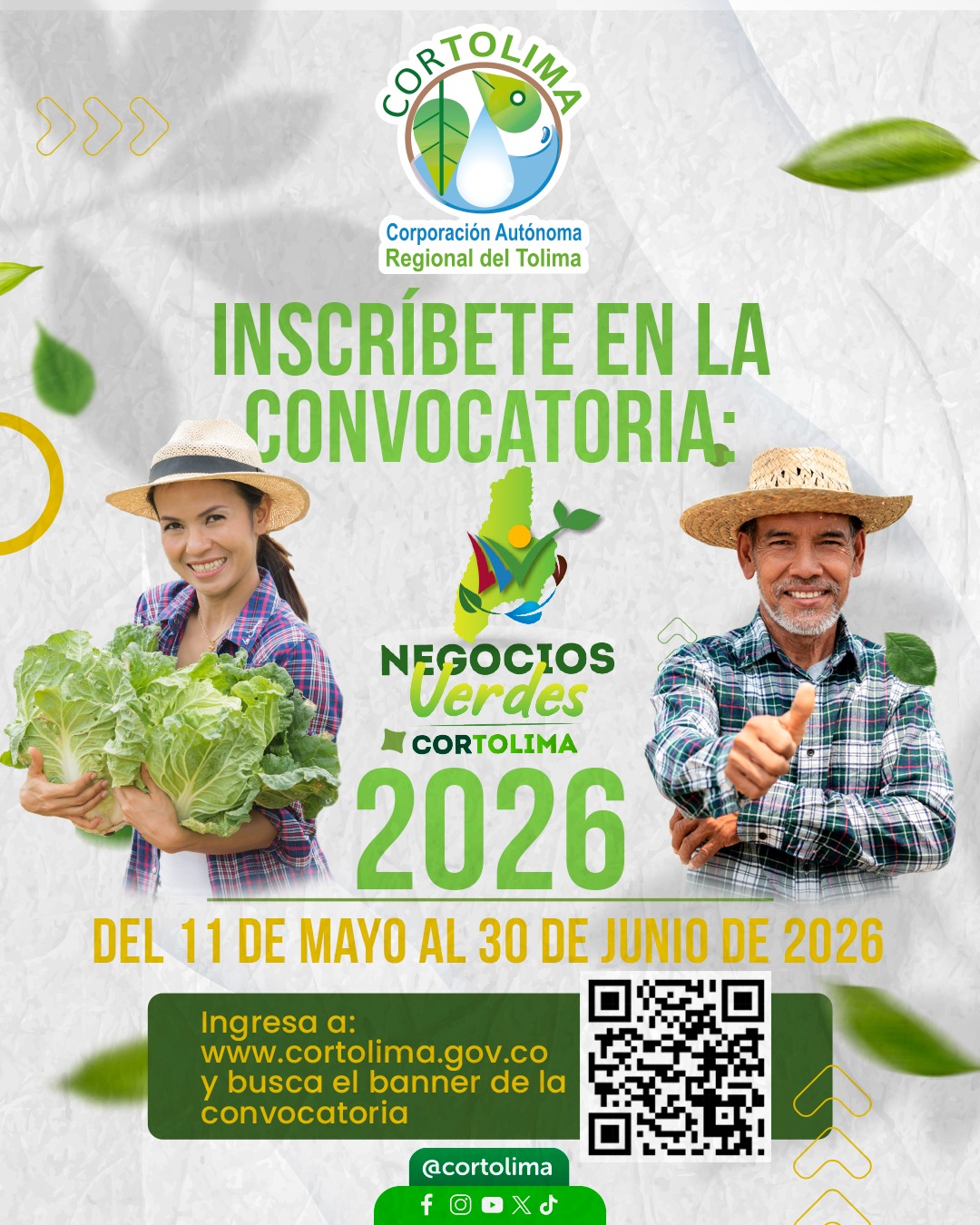 Cortolima abre convocatoria 2026 para nuevos Negocios Verdes en el Tolima